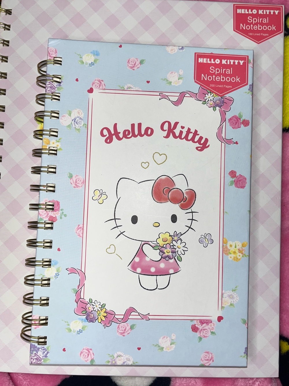 Hello Kitty Blue and Pink Spiral Notebook